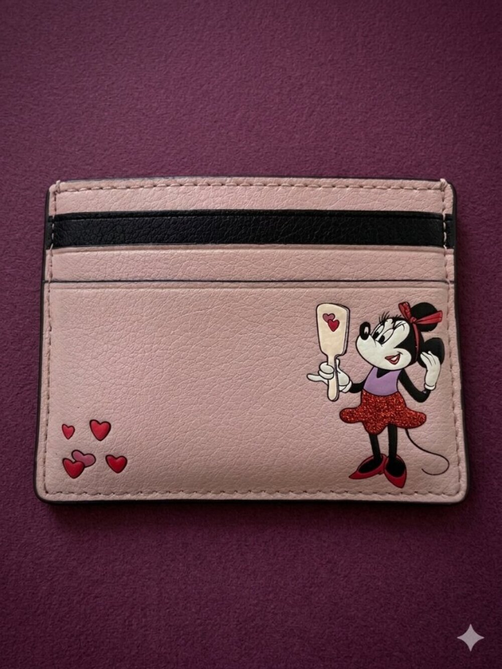 DISNEY x KATE SPADE New York Minnie Mouse Glitter Wallet Slim Card Case Holder